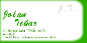 jolan tekar business card